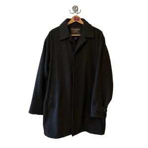 Vintage Men’s Abercrombie & Fitch Charcoal Gray Wool Blend Car Coat Winter Large